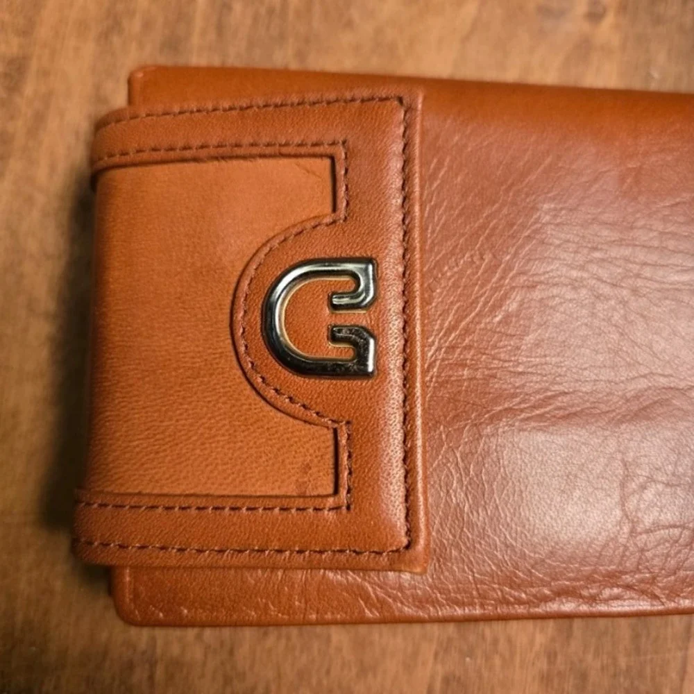 BUXTON Convertible Leather Tan Bifold Wallet‎ Top Grain Cowhide  MCM Vintage